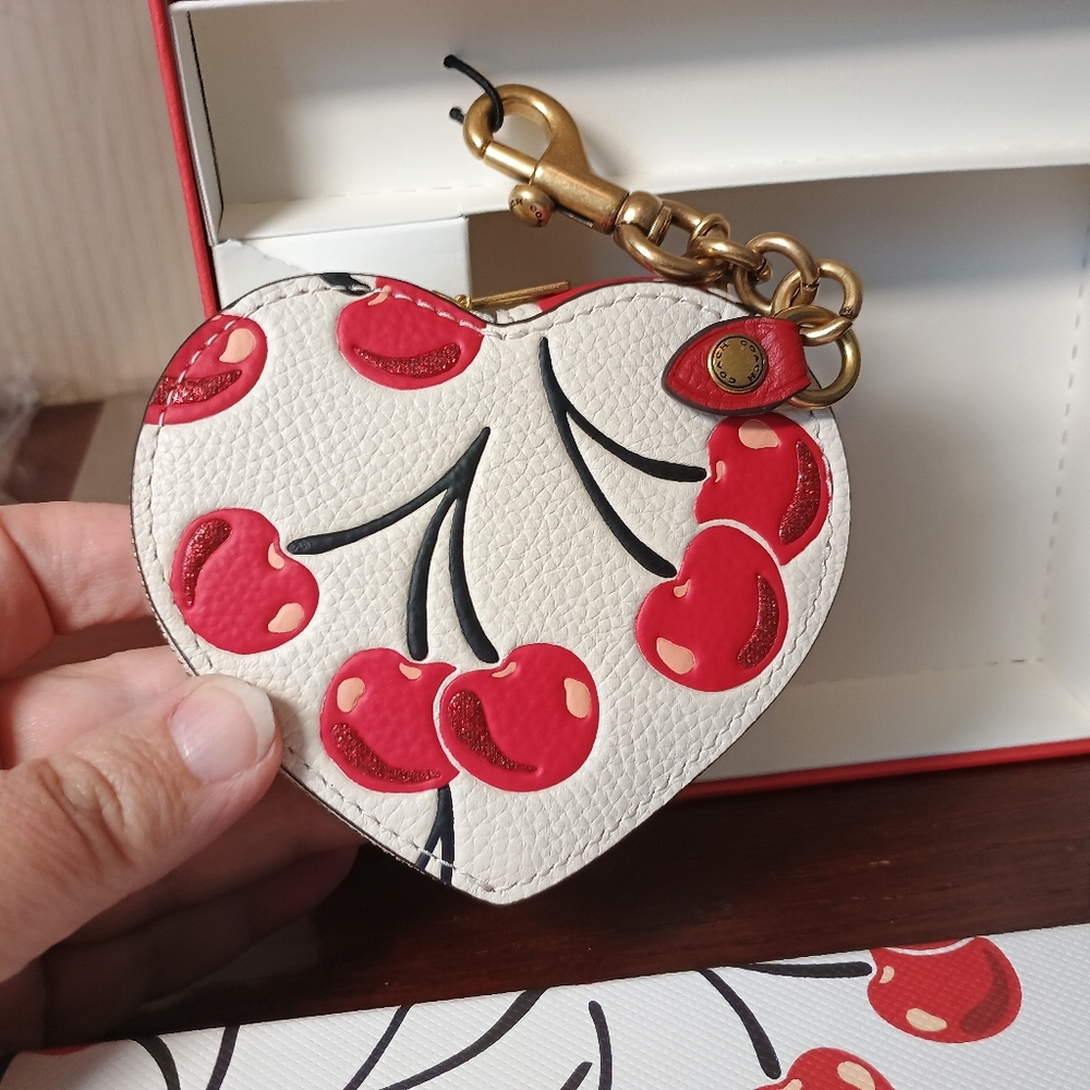 Coach Cherry Heart Coin Pouch - Picture 2 of 7